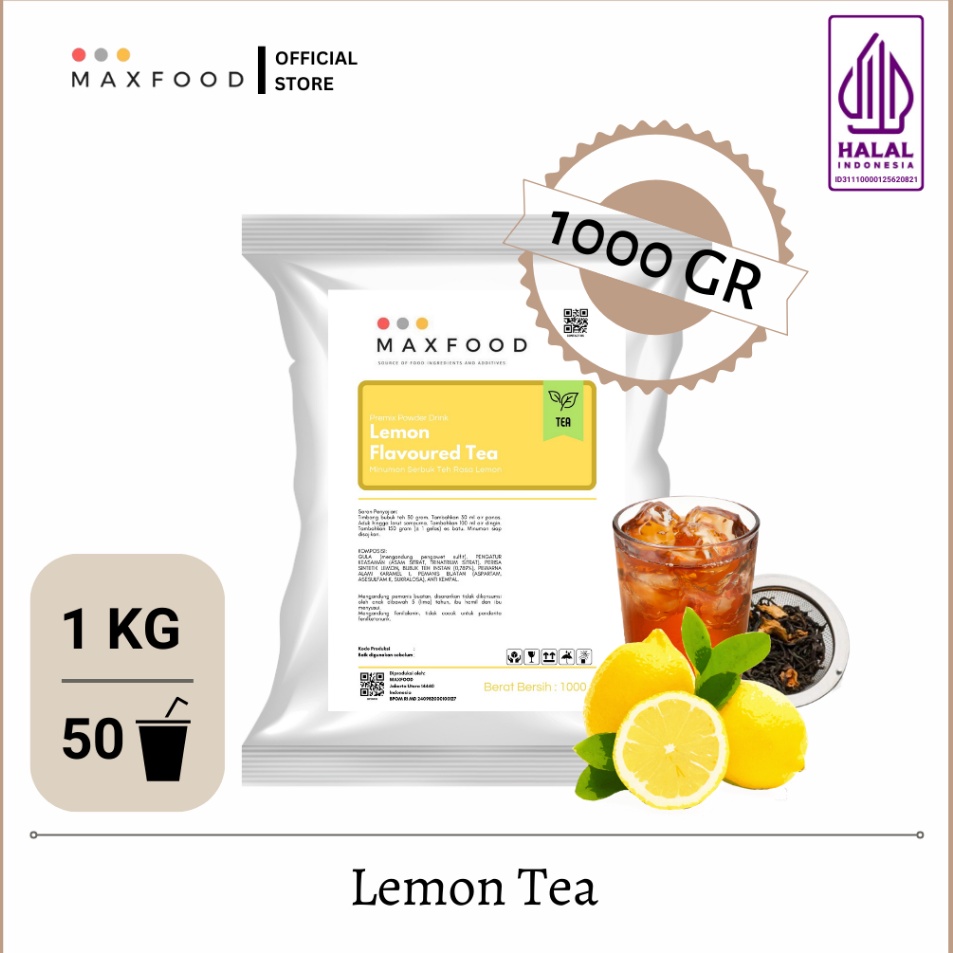 

New MAXFOOD Lemon Tea Teh Lemon Bubuk Minuman Rasa Lemon Tea 1 Kg