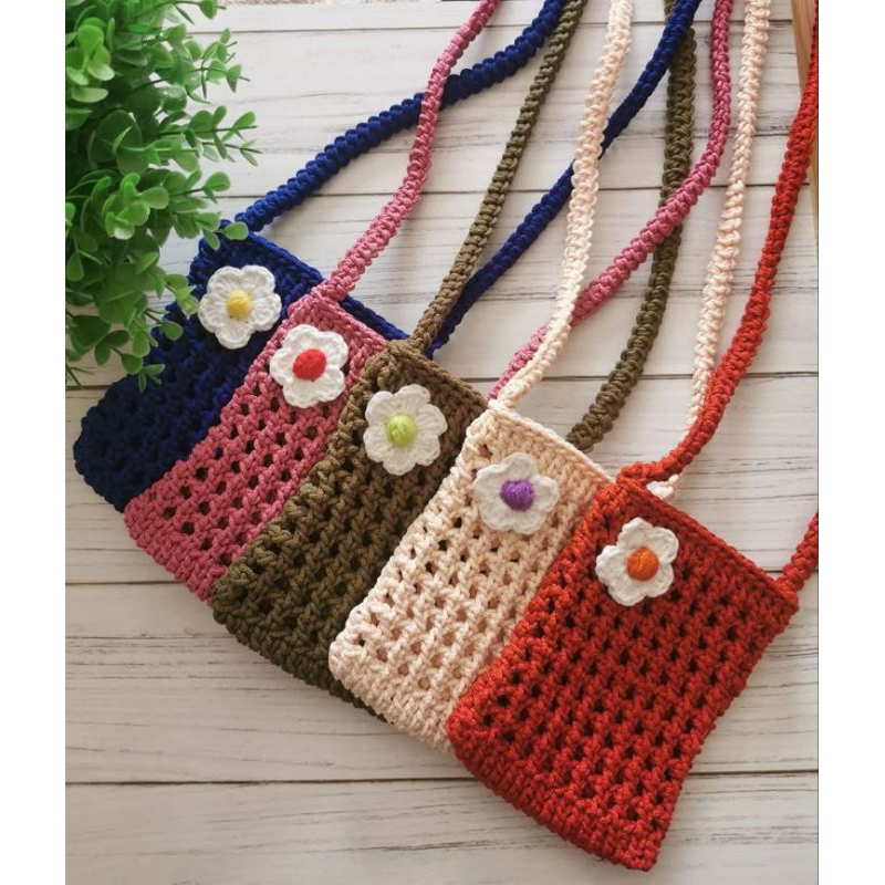 Mini sling bag || Tas rajut mini untuk Hp