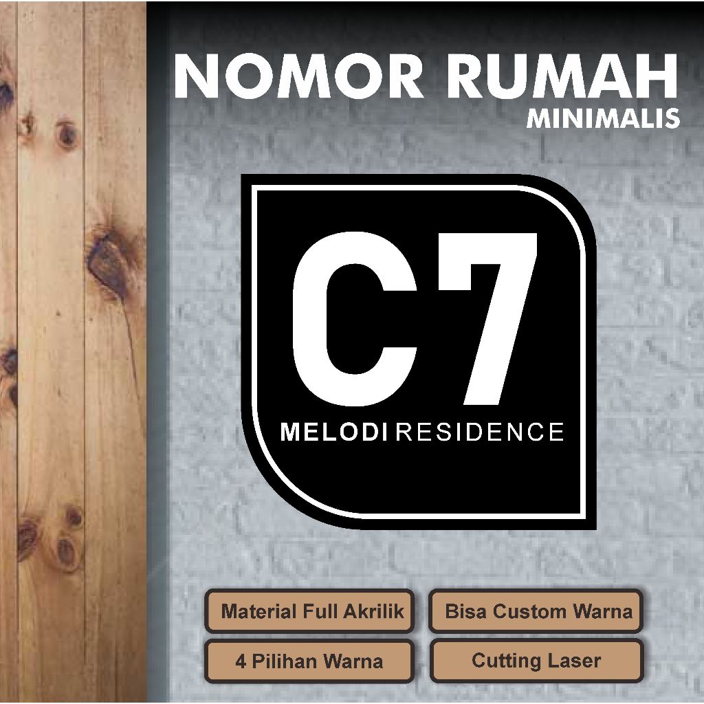 Nomer Rumah Unik Model 3