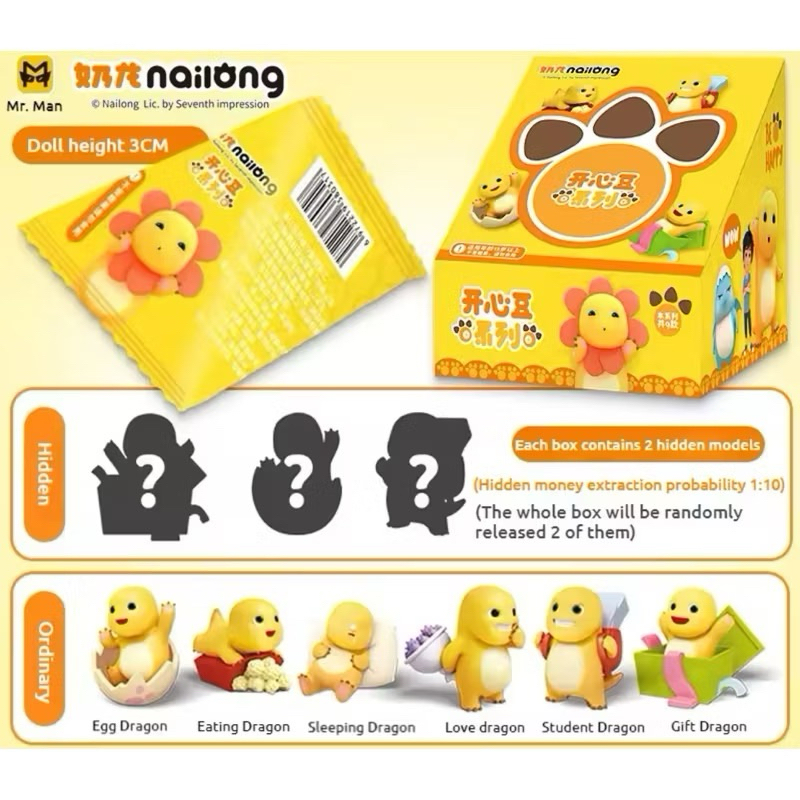 BLIND BOX PAJANGAN  KARAKTER DINO KUNING / BLIND BOX DINO NAILONG / NAILONG / FIGURE NAILONG / FIGUR