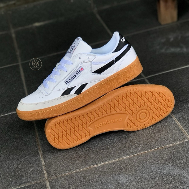 REEBOK CLASSIC CLUB C REVENGE VINTAGE LEATHER WHITE BLACK GREY GUM ORIGINAL