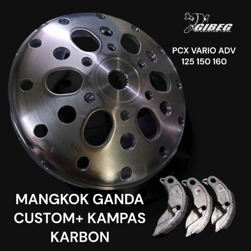 MANGKOK GANDA MODIF + KAMPAS KARBON HONDA VARIO 125 150 160