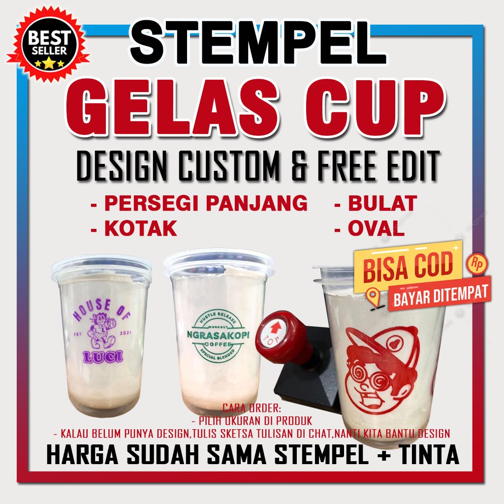 

stempel Gelas Cup / Plastik / Custom-Free Tinta