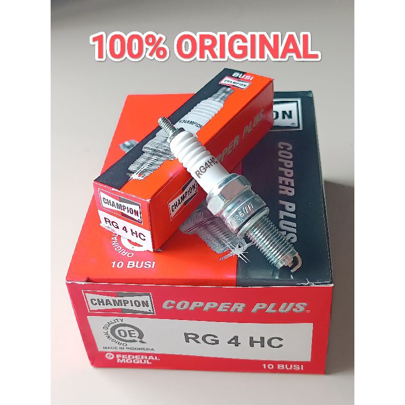 BUSI CHAMPION RG4HC 100% ORIGINAL  MOTOR HONDA KHARISMA SUPRA X 125 BLADE  BEAT DLL