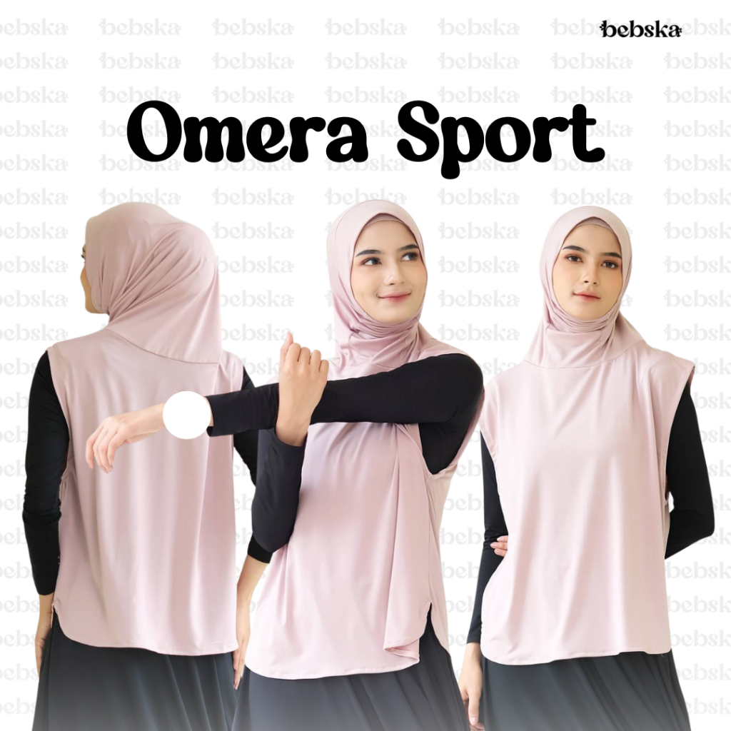 OMERA SPORT HIJAB - Hijab Sport - Jilbab Sport Tutup Dada - Jilbab Sport Syari - Hijab Sport Lengan