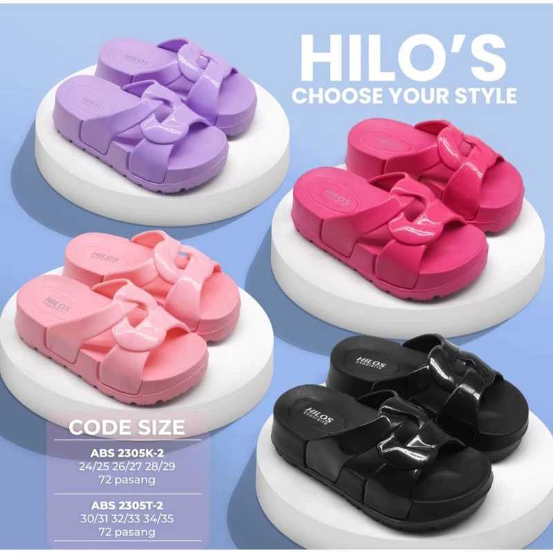 Hilo's Sandal Wedges Anak Terbaru Sandal Selop Anak Wanita Wedges Sandal Hak Tinggi Anak Kekinian