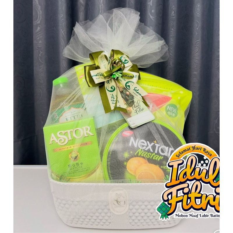 

PARCEL HAMPERS LEBARAN SNACK KEMASAN KERANJANG TILE PITA