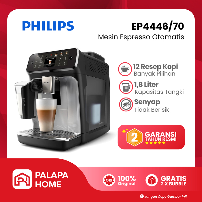 Philips Mesin Pembuat Kopi Espresso Otomatis EP4446/70 | Automatic Coffee Machine LED Touch Screen