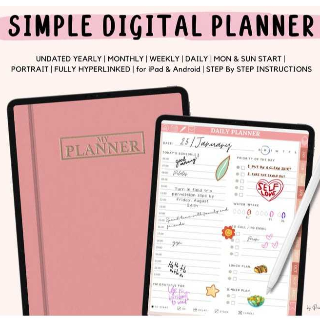 

Planner Digital Bulanan Tanpa Tanggal, Template Goodnotes & Penly untuk iPad & Android, Journal Digital PDF, Font Goodnotes, Desain Sederhana