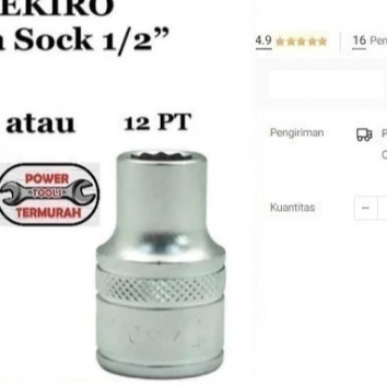 

Mata Kunci Sock TEKIRO 1/2" 16mm 6PT 12PT Hand Socket Shock Sok 16 mm