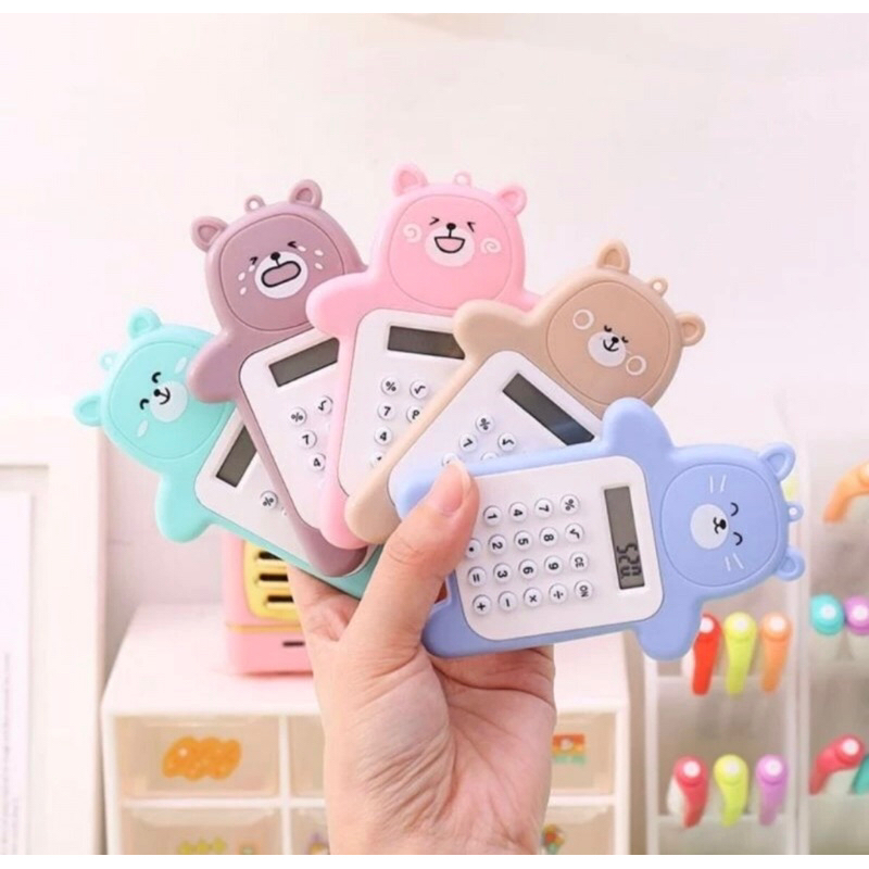 

kalkulator mini 8 digit motif beruang | calculator portable murah