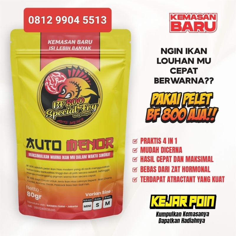 pelet warna bf800 auto menor 80gr
