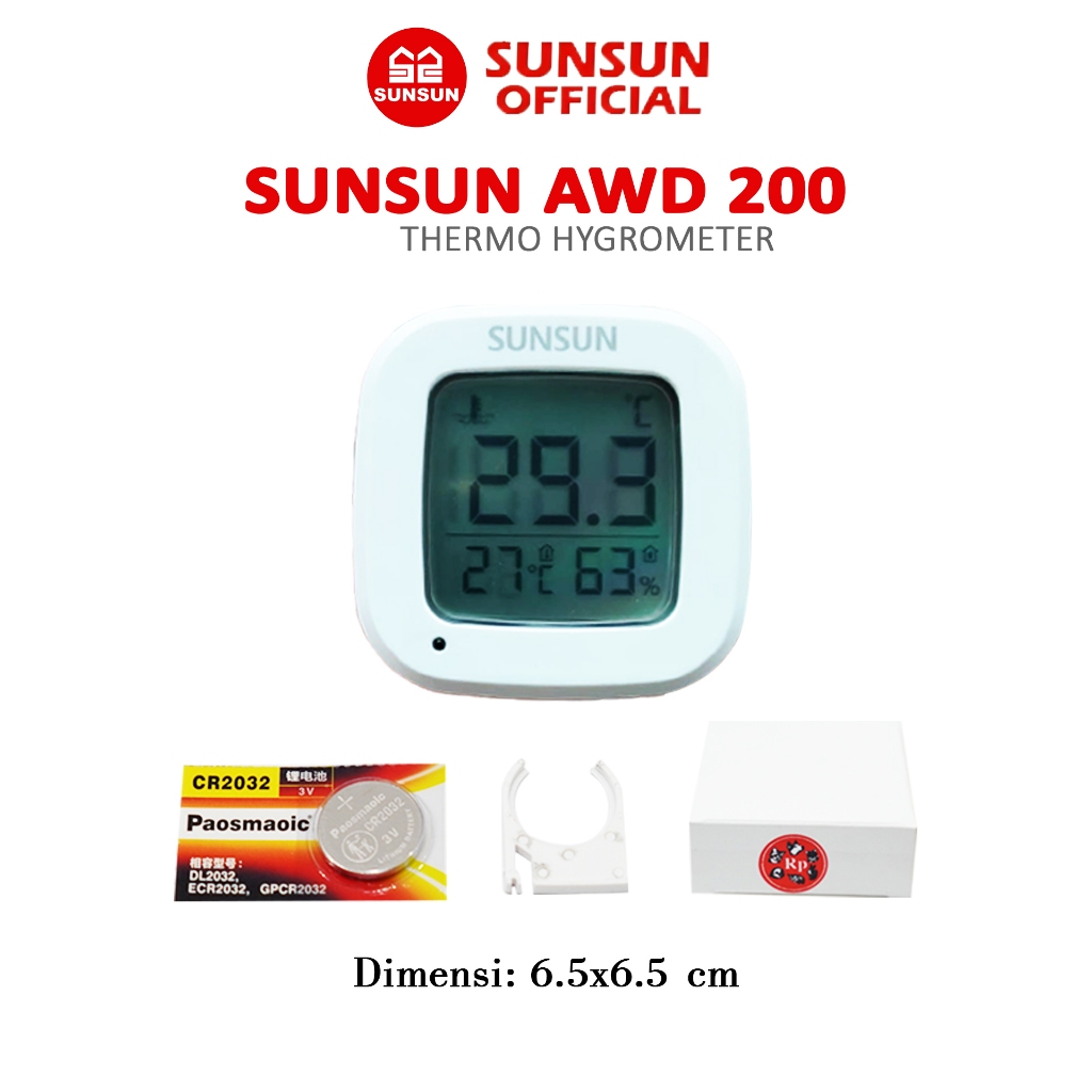 ( THERMOHYGROMETER) SUNSUN AWD 200 THERMOHYGROMETER DIGITAL AQUARIUM IKAN/REPTIL