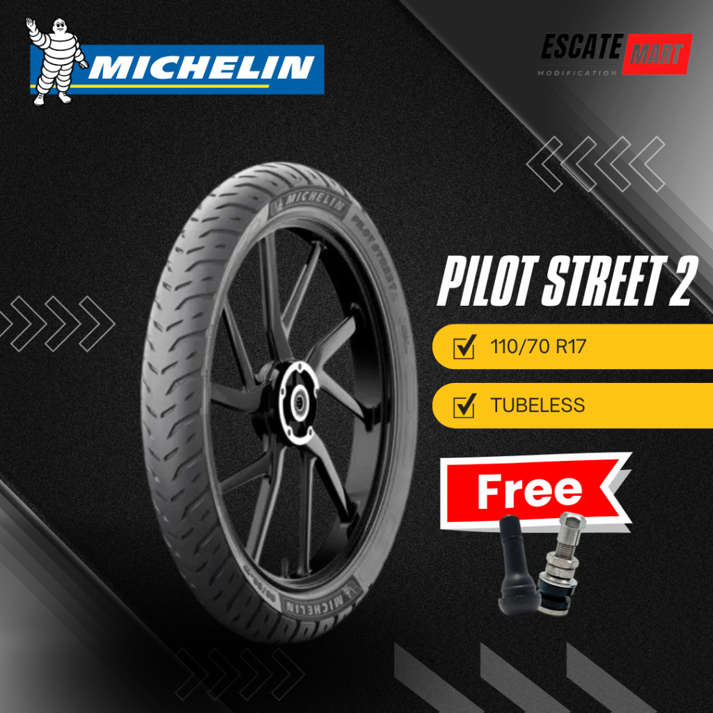 Michelin Pilot Street 2 110/70-17 Tubeless - Ban Motor Michelin Pilot Street 2 110/70 Ring 17 Tubele