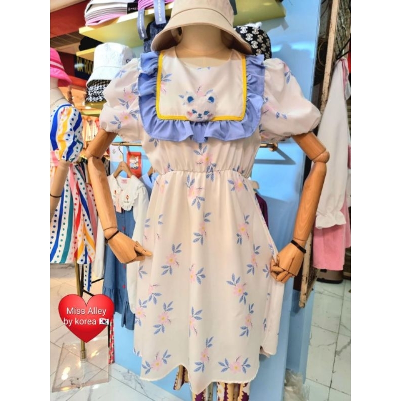LUNE - Dress Midi Flower Bib Miss Alley DISKON - D 328
