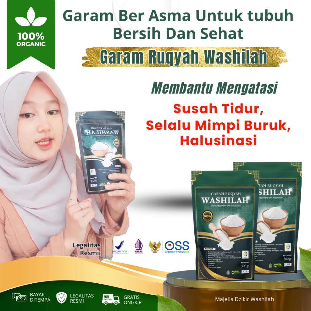 

GARAM RUQYAH WASHILAH 500 gr|GARAM RUQYAH Syekh Ali Jaber Original-Garam mandi terapi Kesehatan