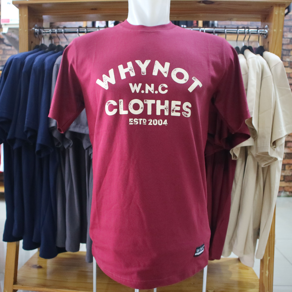 WNC kaos pria dewasa whynot clothes marun