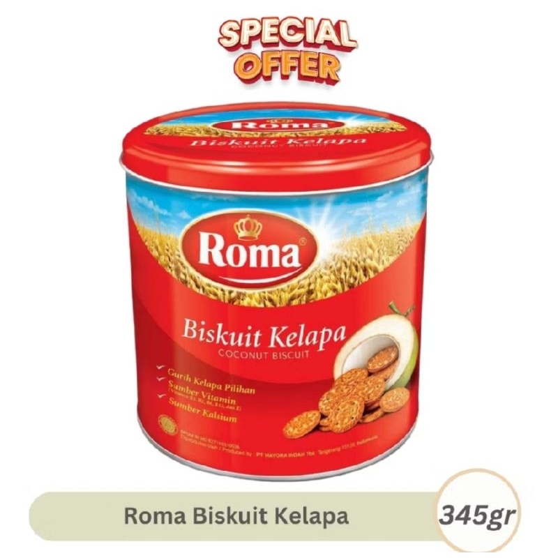 

ROMA Biskuit Kelapa Kaleng 345gr - Roma Kelapa Biskuit 345gr