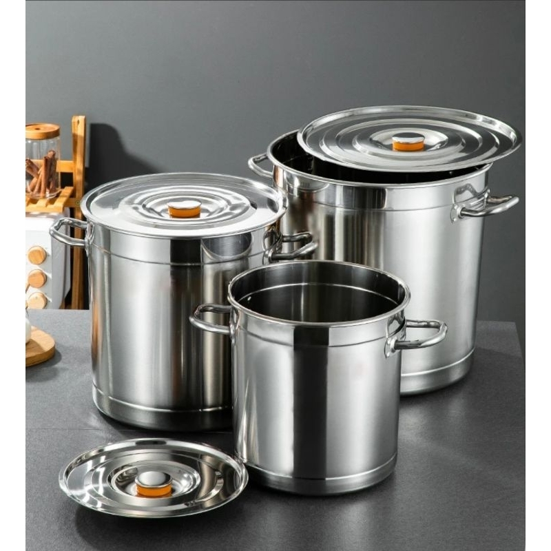 panci stainless steel 304 stockpot panci kuah panci bakso steamer sayur 25 cm 30 cm 40 cm 35 cm