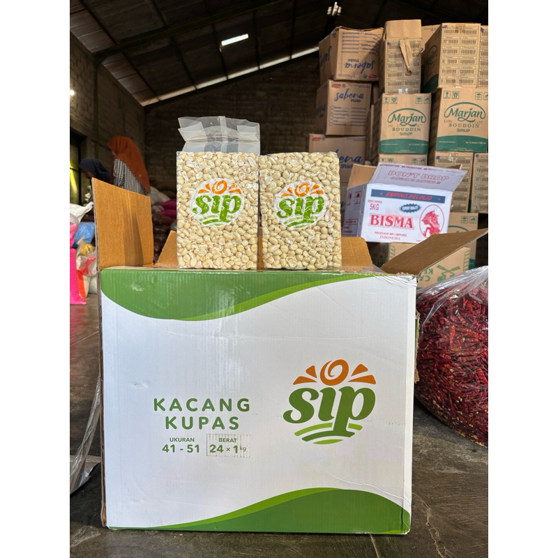 

Kacang Kupas kemasan 1Kg ukuran Tanggung 41/51