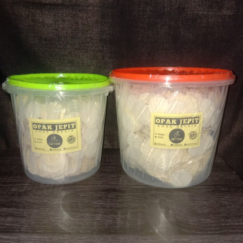Opak jepit khas gresik kemasan toples 5lt | toples 3lt | opak gurih | opak pedas
