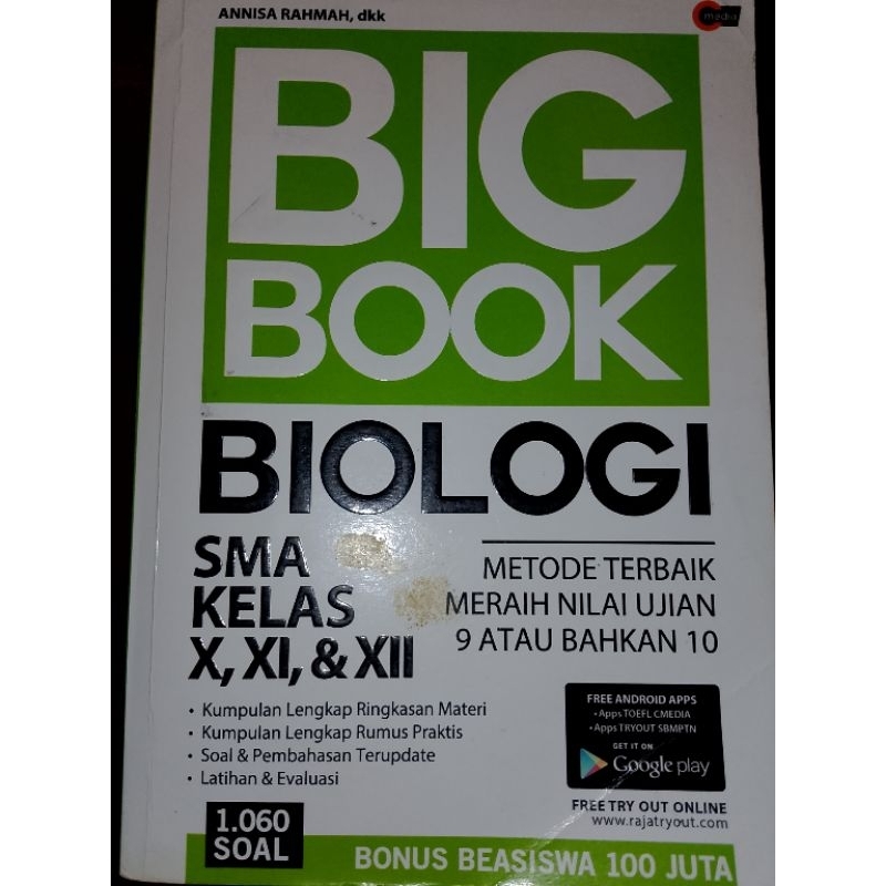 PRELOVED BUKU BIG BOOK BIOLOGI SMA Kelas X, Xl,Xll