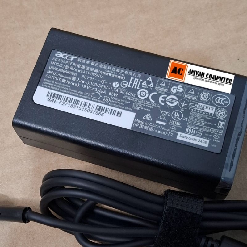 Laptop Adaptor Original Acer Model : A11-065N1A A13-045N2A - Bergaransi