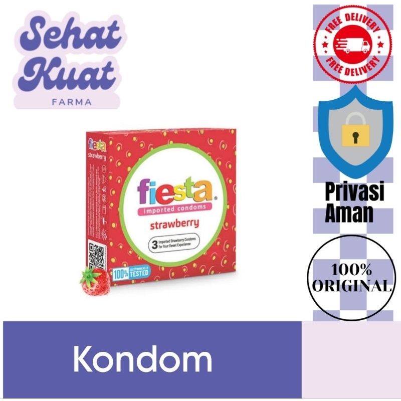 Fiesta Kondom Strawberry / Kondom Fiesta isi 3