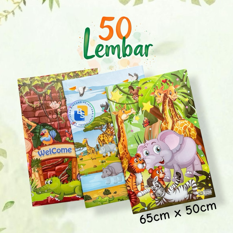 

50 Lembar Perpak - Kertas Kado Karakter Zoo Labubu Fancy