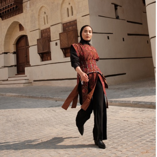 JUNTAI Endek Bali Octo Blouse - Ready