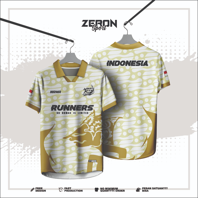 Custom jersey running arjuna gratis nama full printing