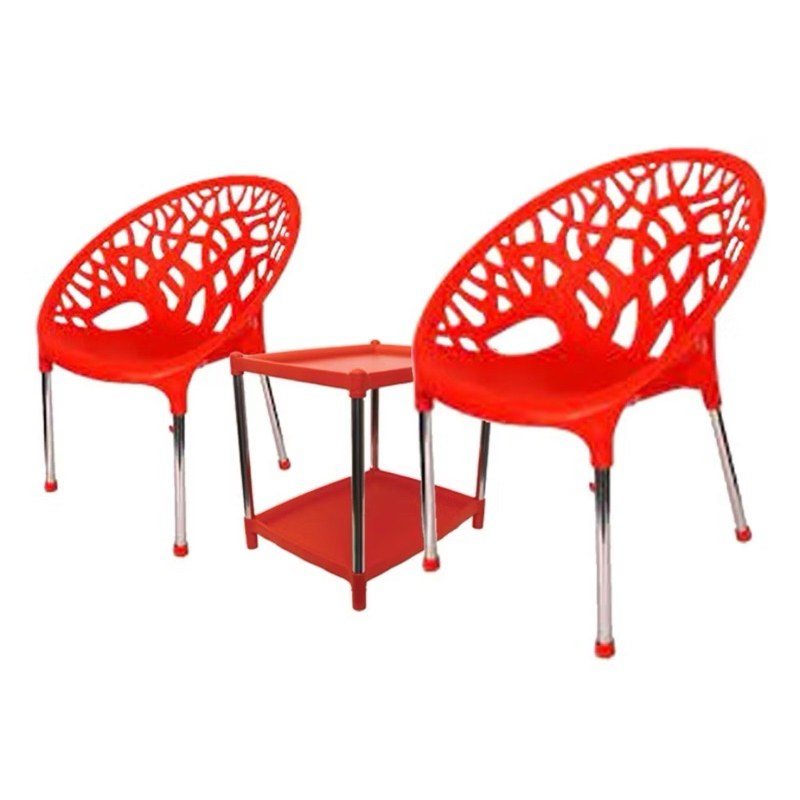 Kursi Kaki Stainless 2Kursi + 1Pcs Meja Kaki Stainless