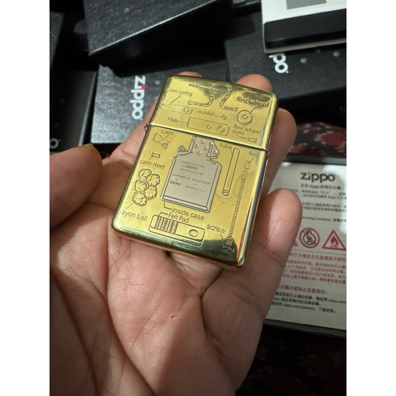 Zippo Anatomy Gold Plate New Original Beauty Zippo Autentic limited edition no 0888