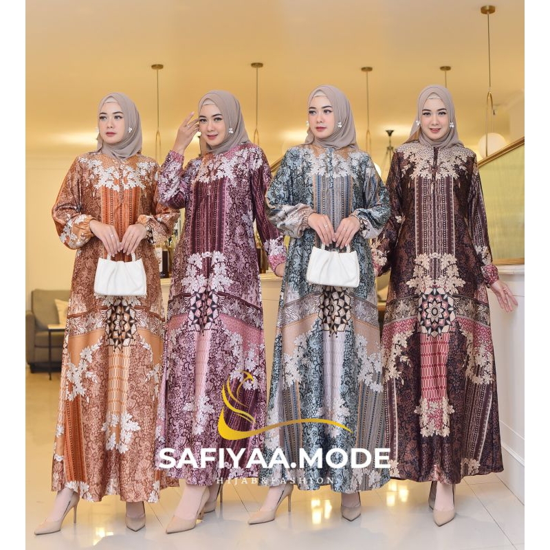 Gamis Armani Silk Motif Mewah Original Gamis Seragaman Premium