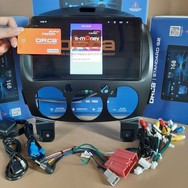 HEAD UNIT ANDROID ORCA MAZDA2 ANDROID 9 INCH ORCA STANDARD G2 RAM 4/128 GB - NFC - ANDROID AUTO CARP