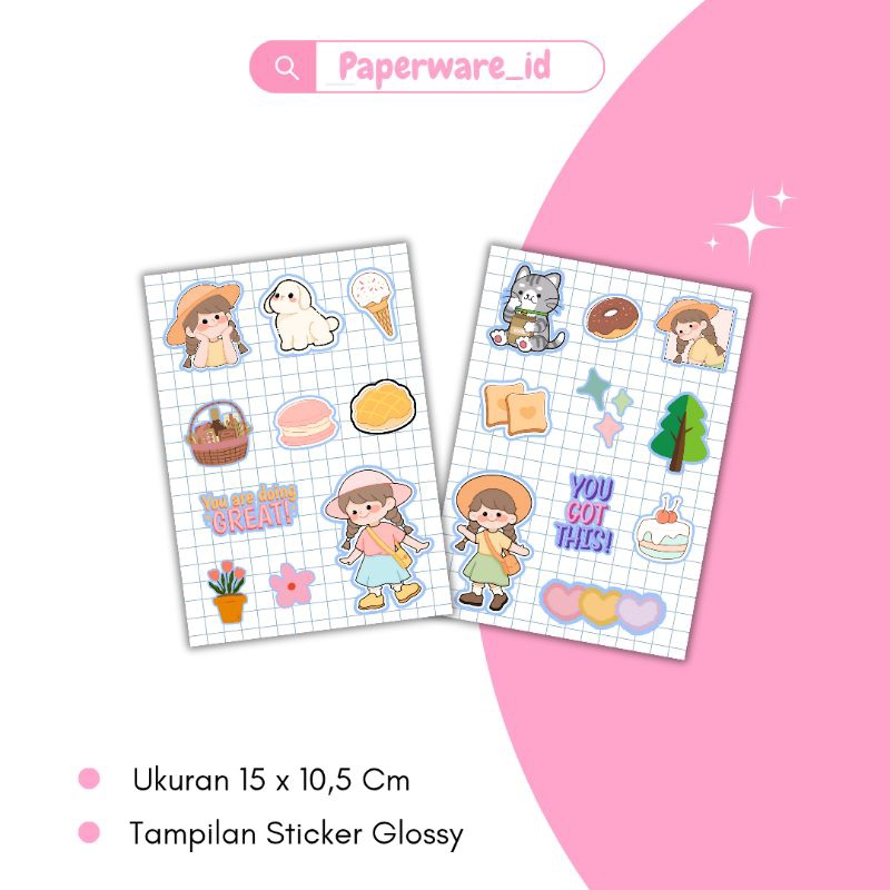 

stiker lucu tema cute little girl / mini sticker dekorasi lucu tema cute little girl / stiker jurnal karakter lucu