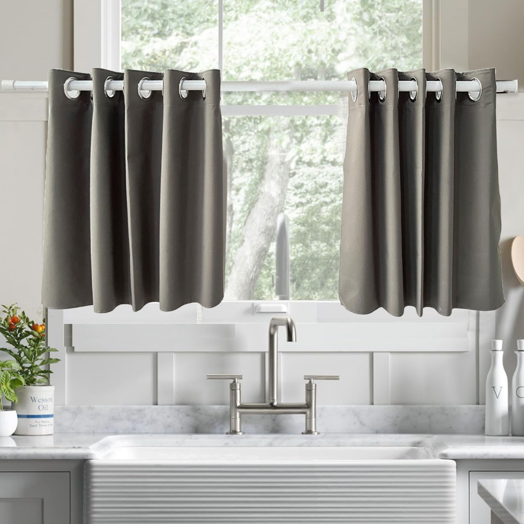 Gorden Jendela Dapur Wastafel Pendek Waterproof Gorden Kolong Dapur Smokering