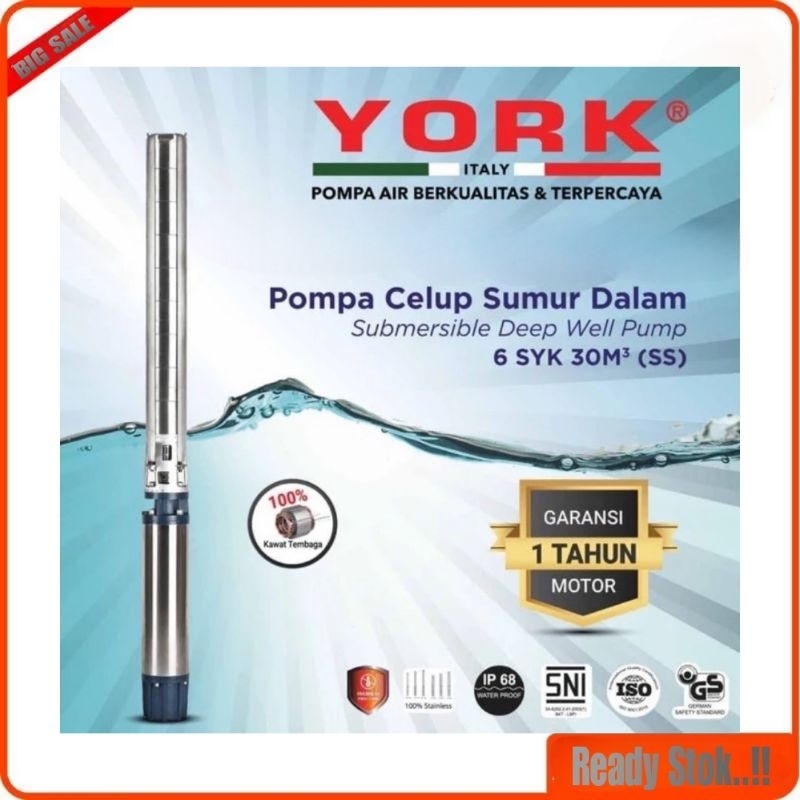 Pompa Submersible Satelit YORK 6 SYK 30-8 T SS-10HP Pompa Sibel