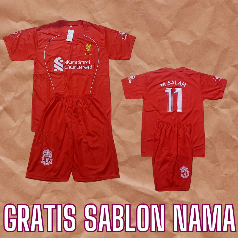 BAJU BOLA LIVERPOOL ANAK/SETELAN BAJU LIVERPOOL ANAK MURAH SIZE 1-12THN