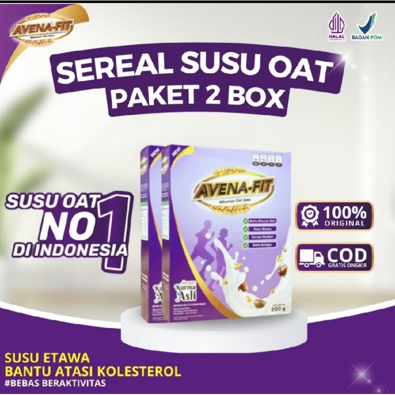 

AVENA-FIT PAKET 2 BOX SEREAL HERBAL SOLUSI MSLH KOLESTEROL