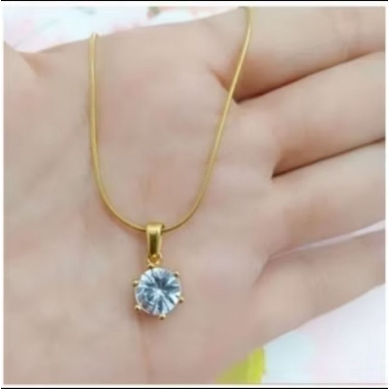 kalung dewasa titanium set liontin anti karat