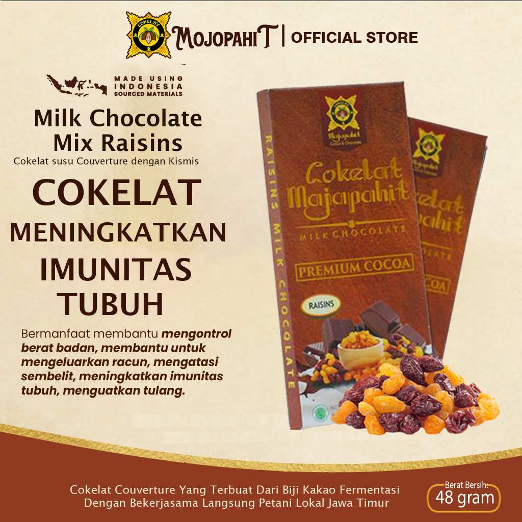 

Milk Chocolate raisins 48 gram (Cokelat Mojopahit)