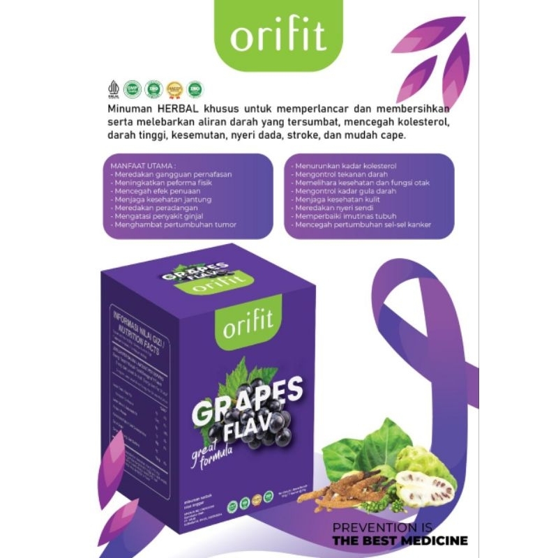 

Orifit minuman serbuk untuk meringankan Asam urat jantung meredakan gangguan pernafasan