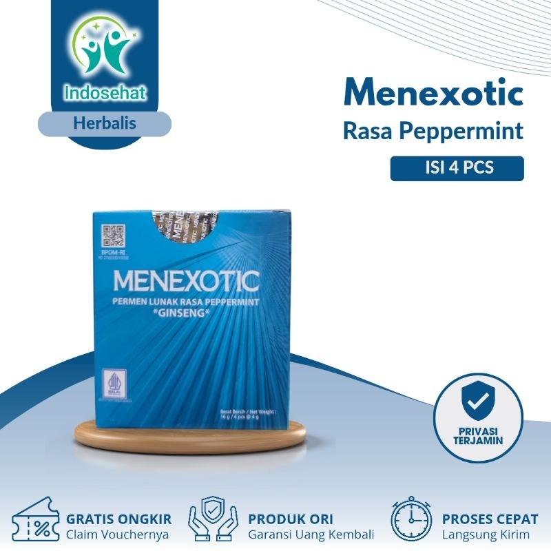 MenExotic Candy Isi 4 Pcs Permen Stamina Pria BPOM | Permen Rasa Ginseng & Peppermint |Mensexotics C
