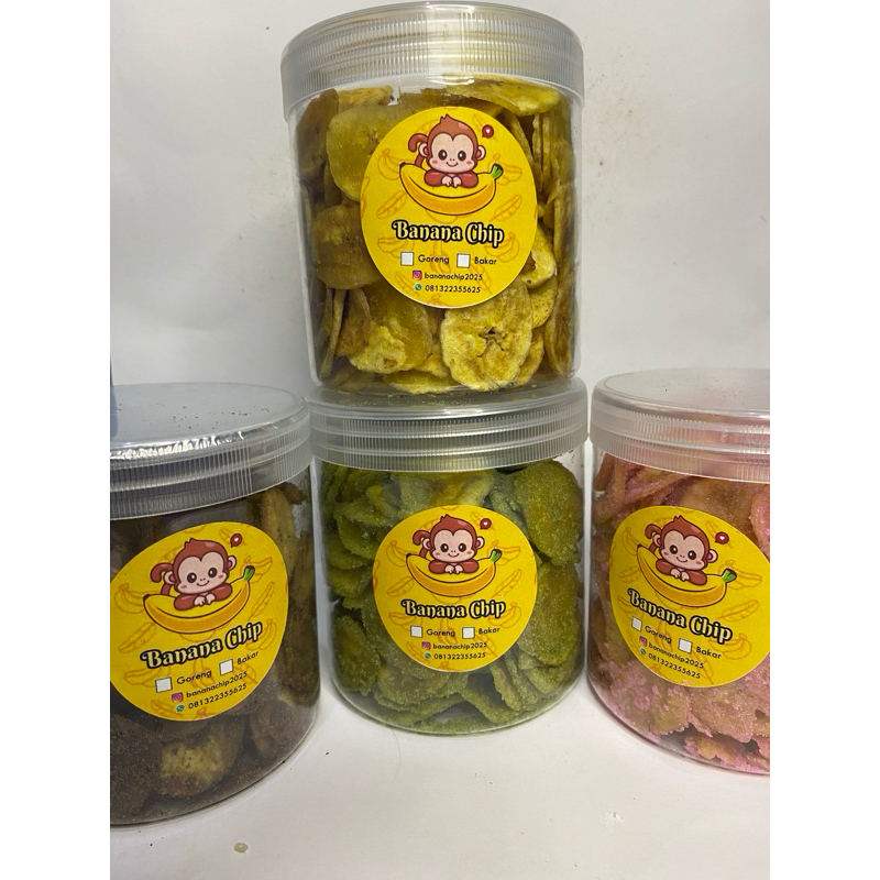 

PAKET HEMAT !! Kripik pisang 4 rasa toples 600Ml