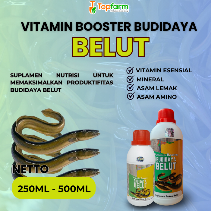 Vitamin Ternak Belut / Nutrisi Budidaya Nafsu Makan Tinggi / Pakan Tambahan Ternak Belut / Suplemen 