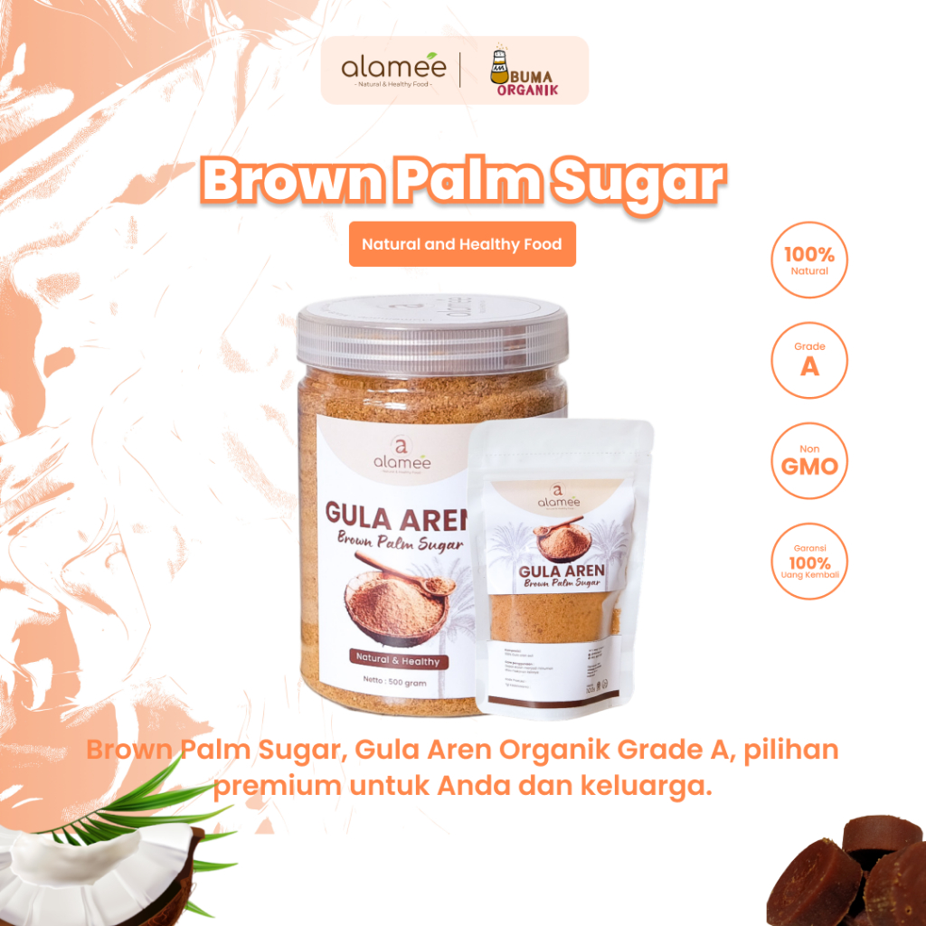 

Gula Aren Asli Bubuk Pure Palm Sugar 500gr Organik Premium Semut Powder Natural Organic Gula Kelapa