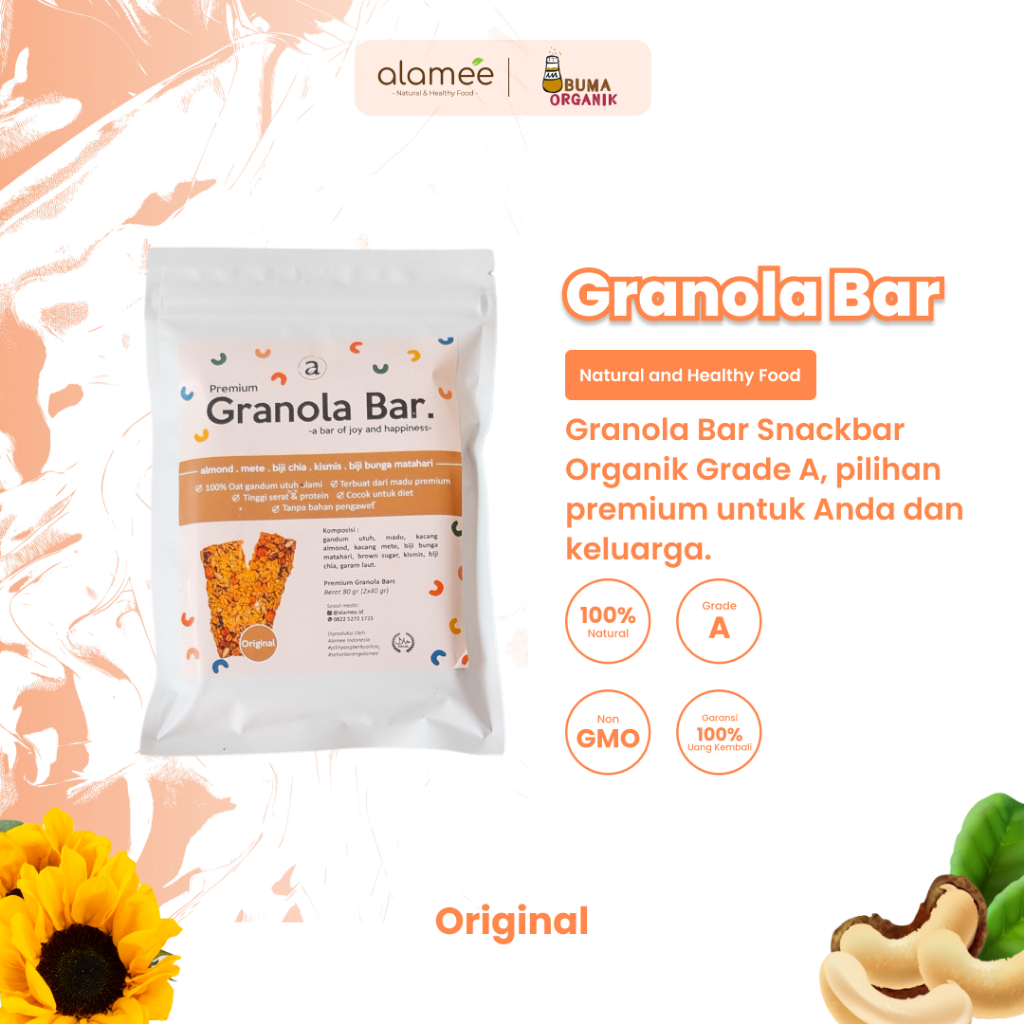 

GRANOLA BITES BAR ORIGINAL DIET PELANCAR ASI BOOSTER SNACK SEHAT MAKANAN ANAK BAYI BALITA MPASI