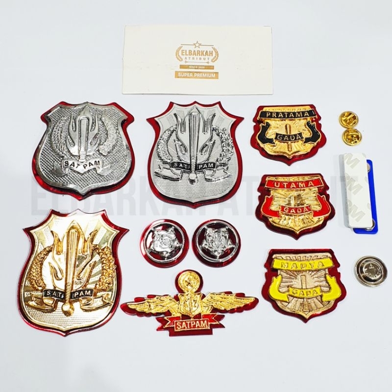 ATRIBUT SATPAM LENGKAP KEWENANGAN PIN MONOGRAM / PIN GADA PRATAMA PIN GADA MADYA PIN GADA UTAMA WING