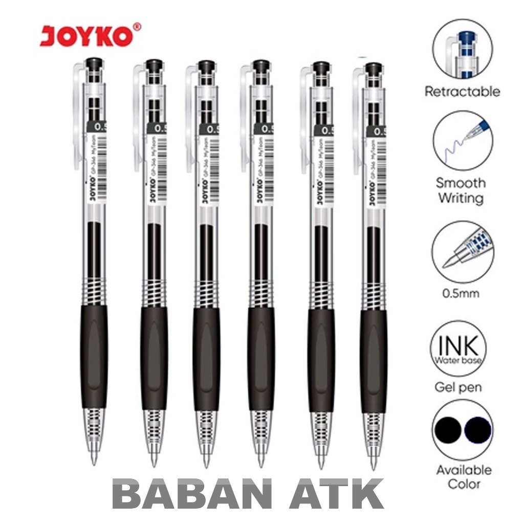 

Pulpen Pena / Gel Pen Joyko GP-346 My Team 0.5 mm 1 pak isi 12 pcs